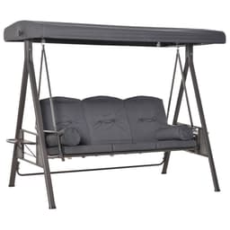 image-Steel Swing Chair Hammock Garden 3 Seater Canopy w/ Cushions Shelter