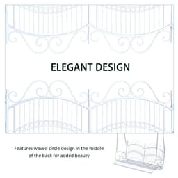 image-Outsunny Metal 2-Seater Outdoor Garden Swing Bench White