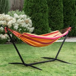 image-277 x 121cm Hammock & Stand Camping Hammock & Carrying Bag, 120kg, Red Stripe