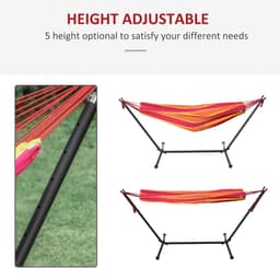 image-277 x 121cm Hammock & Stand Camping Hammock & Carrying Bag, 120kg, Red Stripe