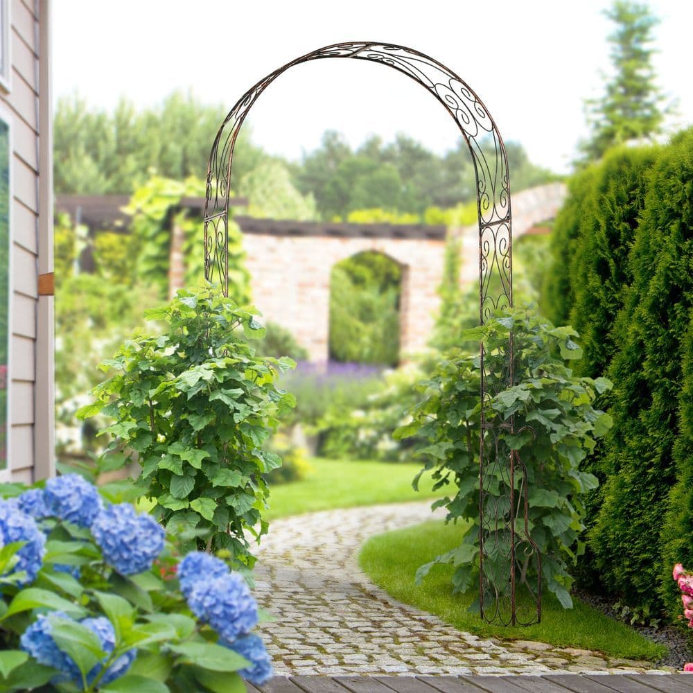 image-Outsunny Garden Arch, 226H cm, Metal Frame