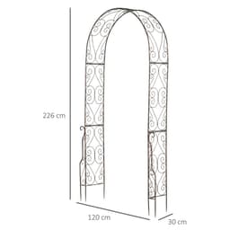 image-Outsunny Garden Arch, 226H cm, Metal Frame