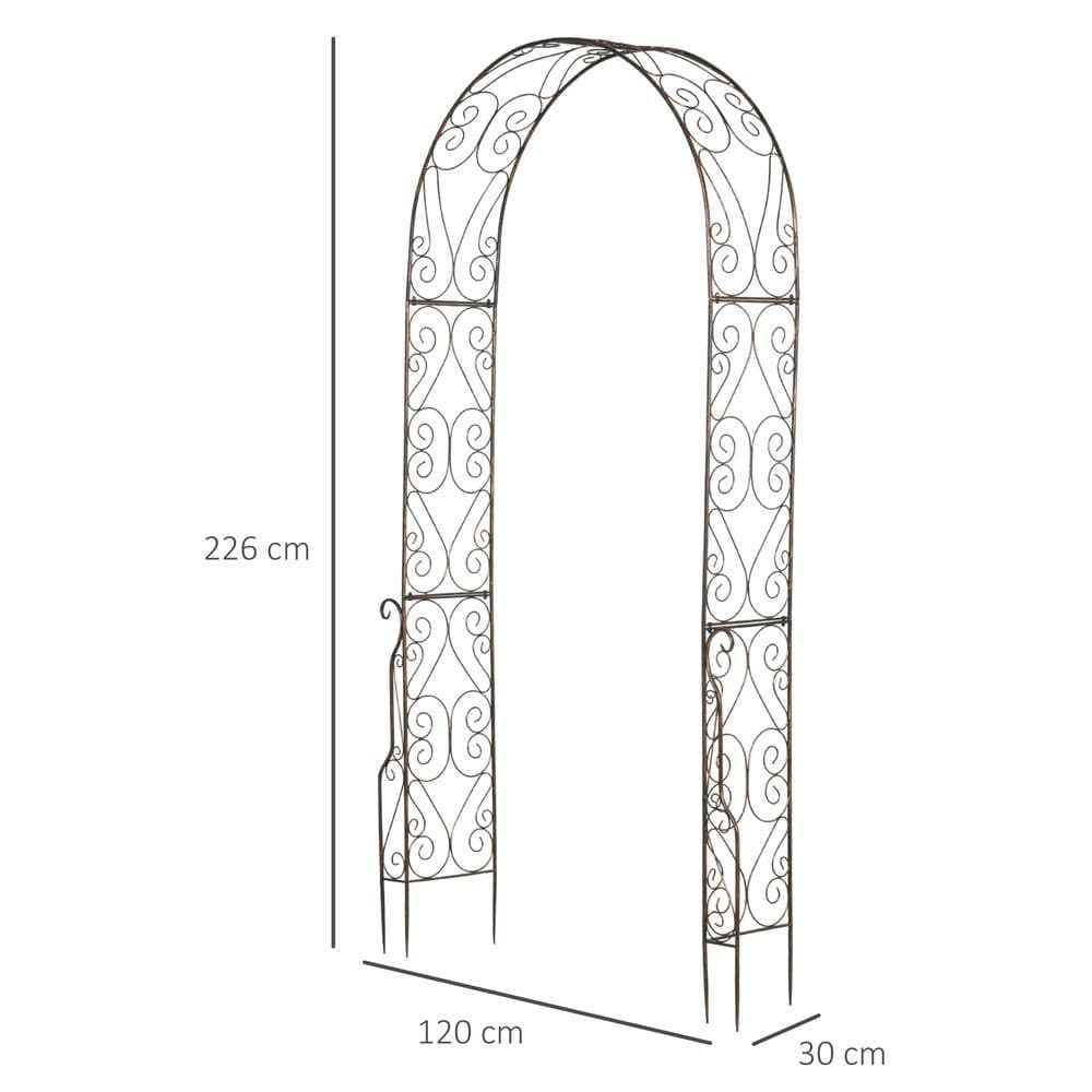 image-Outsunny Garden Arch, 226H cm, Metal Frame