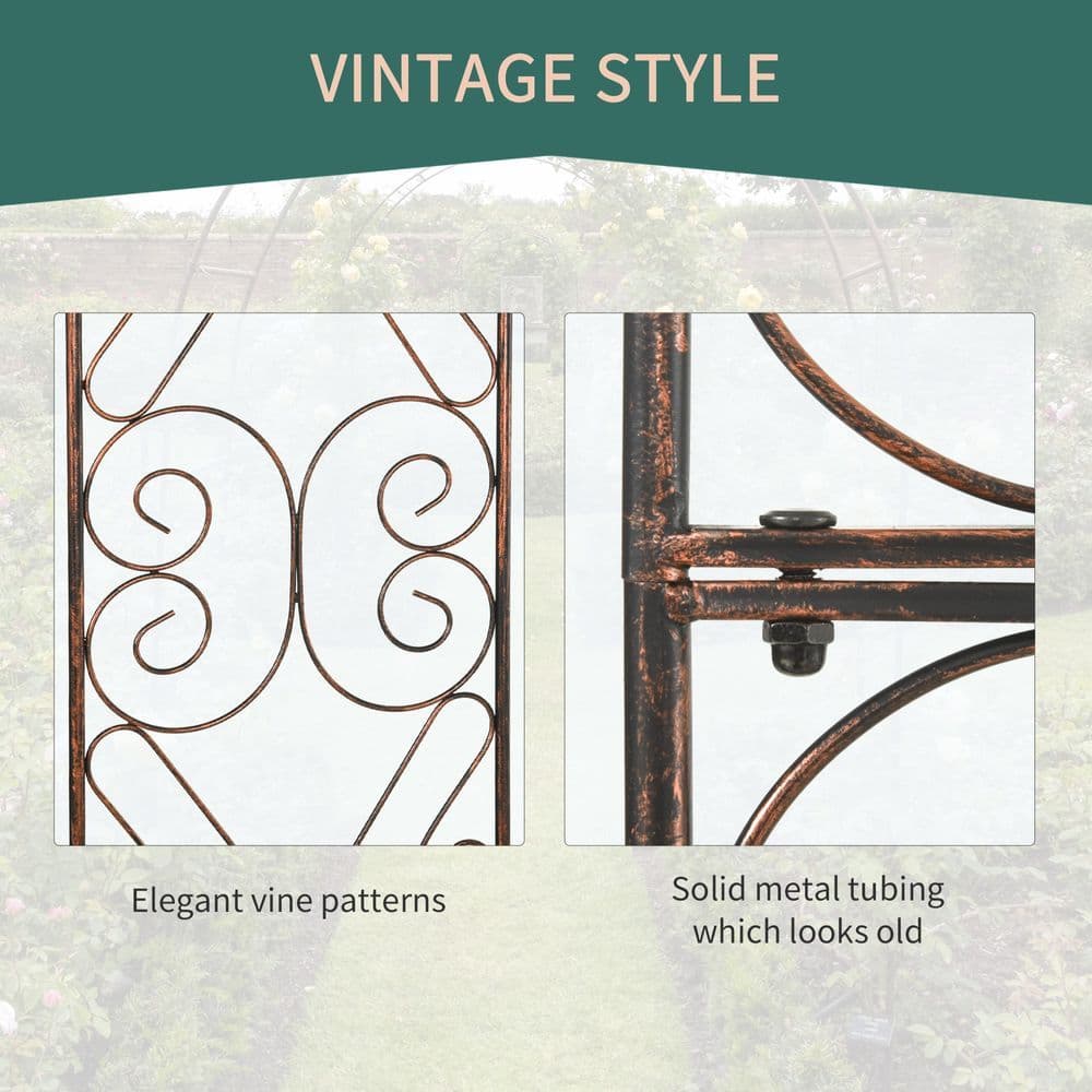 image-Outsunny Garden Arch, 226H cm, Metal Frame
