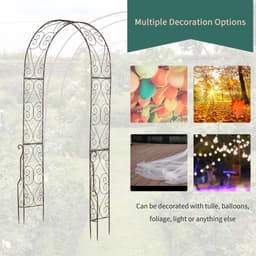 image-Outsunny Garden Arch, 226H cm, Metal Frame
