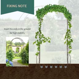 image-Outsunny Garden Arch, 226H cm, Metal Frame