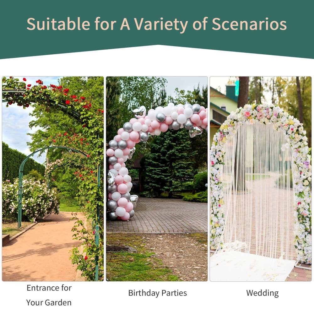 image-Outsunny Garden Arch, 226H cm, Metal Frame