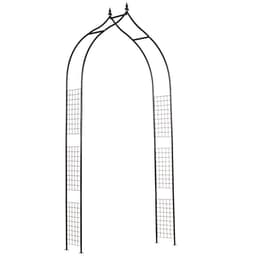 image-Steel Frame Backyard Pergola for Plants & Trellis Garden Arch Black