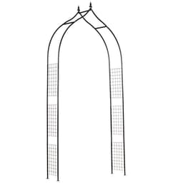 image-Steel Frame Backyard Pergola for Plants & Trellis Garden Arch Black
