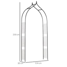 image-Steel Frame Backyard Pergola for Plants & Trellis Garden Arch Black
