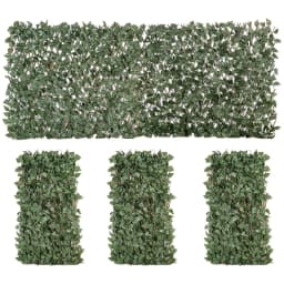 image-4Pc Expanding Trellis Fence, 2m x 1m Artificial Plant Fence, Telescopic
