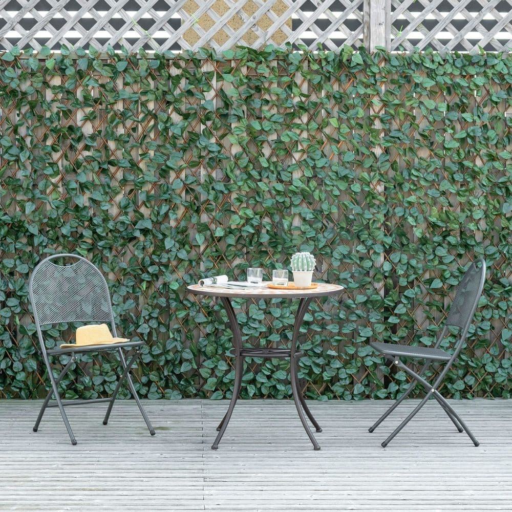image-4Pc Expanding Trellis Fence, 2m x 1m Artificial Plant Fence, Telescopic