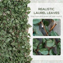 image-4Pc Expanding Trellis Fence, 2m x 1m Artificial Plant Fence, Telescopic