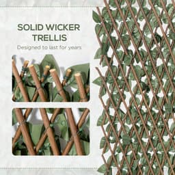 image-4Pc Expanding Trellis Fence, 2m x 1m Artificial Plant Fence, Telescopic