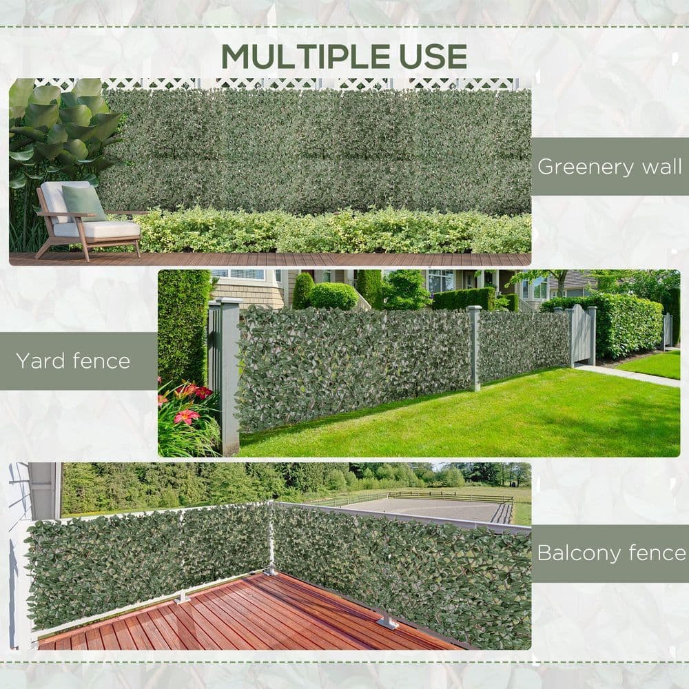 image-4Pc Expanding Trellis Fence, 2m x 1m Artificial Plant Fence, Telescopic