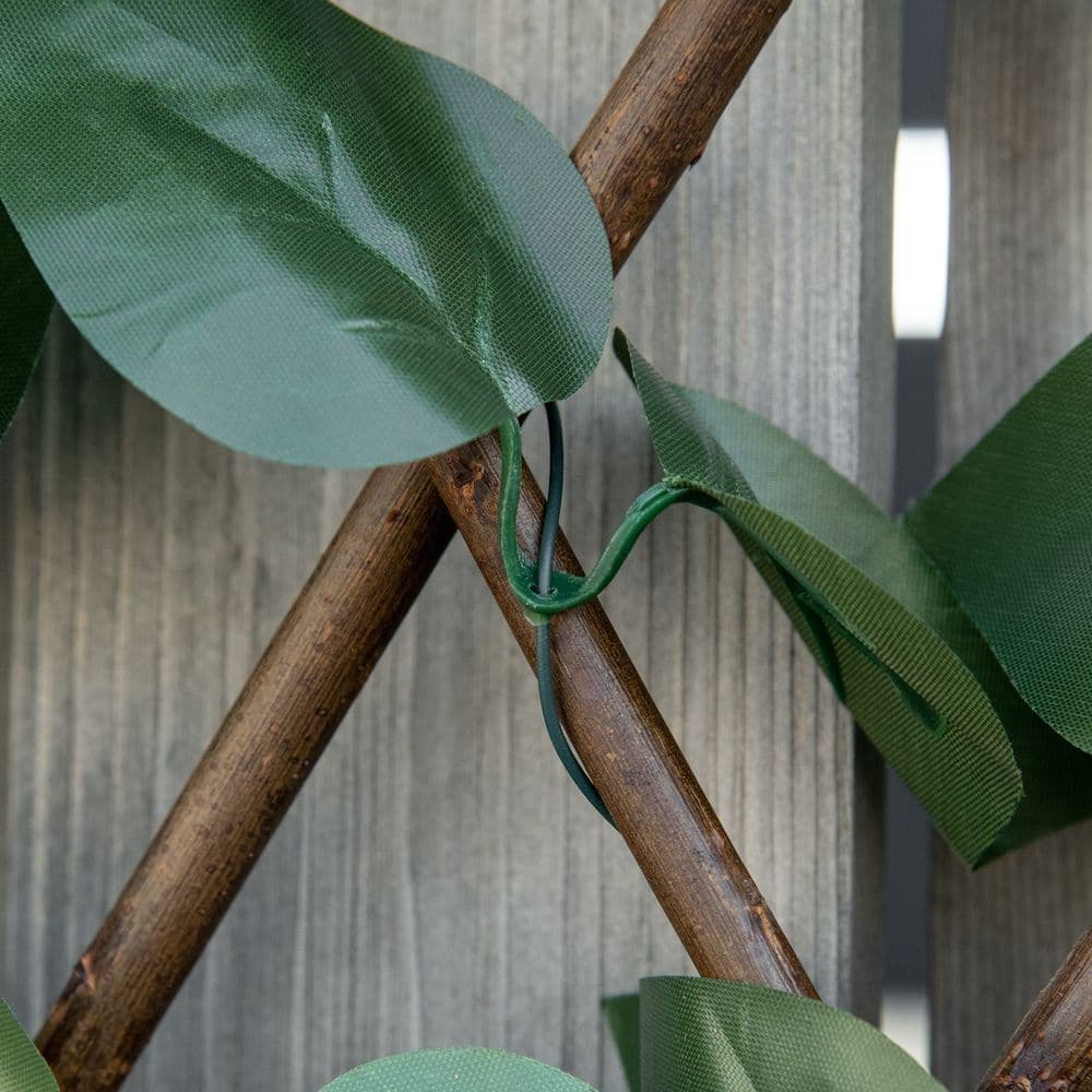 image-4Pc Expanding Trellis Fence, 2m x 1m Artificial Plant Fence, Telescopic