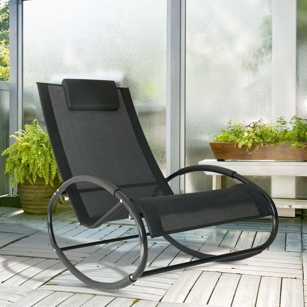 image-Outsunny Orbital Zero Gravity Rocking Chair, 88H cm