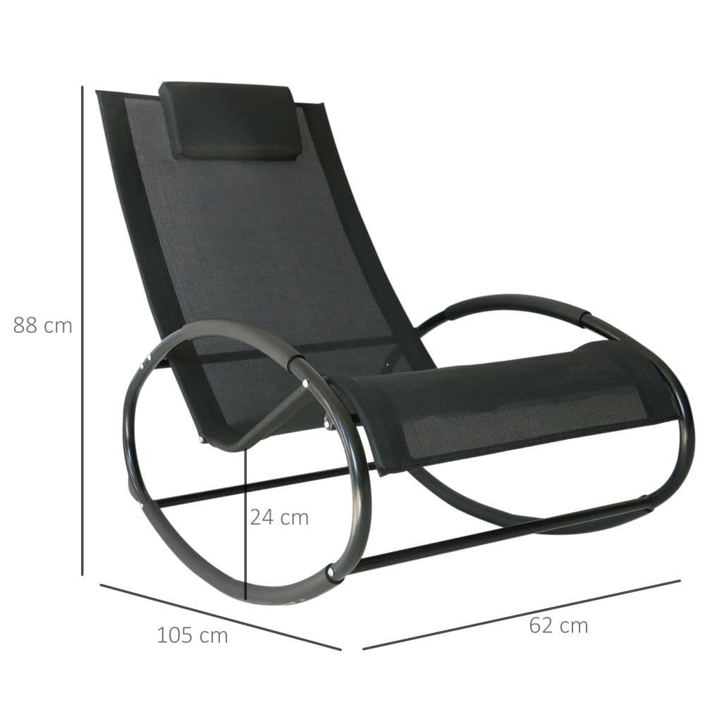 image-Outsunny Orbital Zero Gravity Rocking Chair, 88H cm