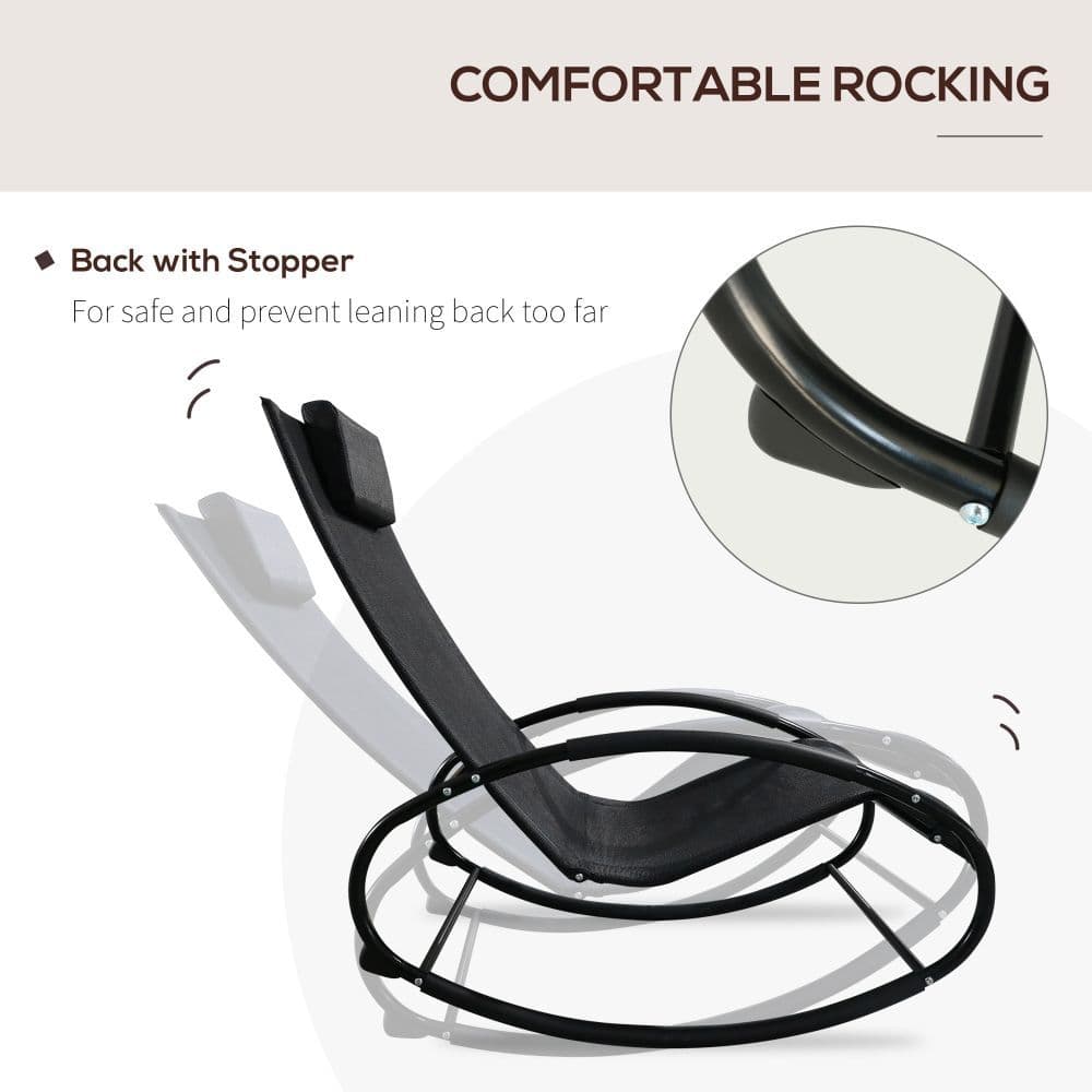 image-Outsunny Orbital Zero Gravity Rocking Chair, 88H cm
