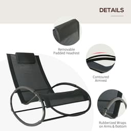 image-Outsunny Orbital Zero Gravity Rocking Chair, 88H cm