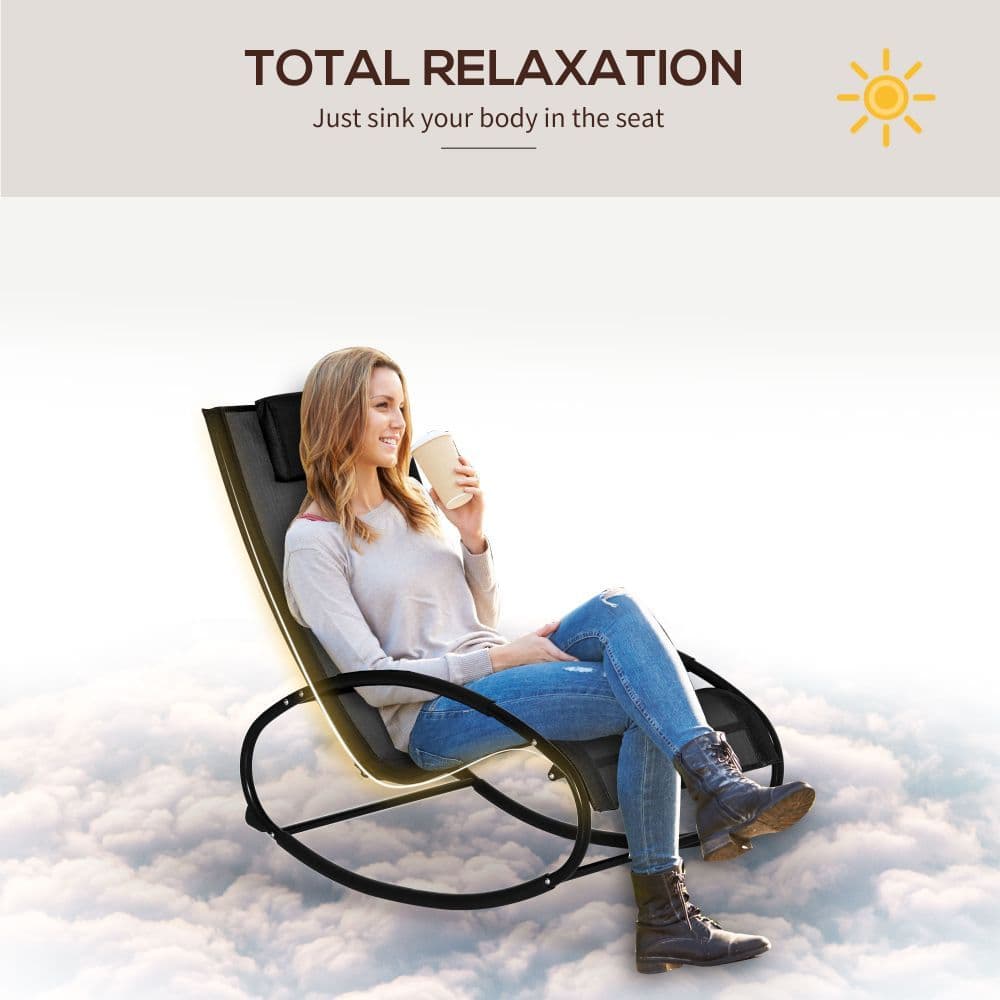 image-Outsunny Orbital Zero Gravity Rocking Chair, 88H cm