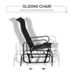 image-3 PCs Gliding Rocking Chair With Tea Table Smooth Rockers Sling Seat