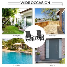 image-3 PCs Gliding Rocking Chair With Tea Table Smooth Rockers Sling Seat
