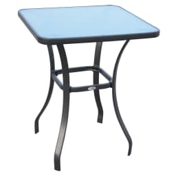 image-Square Glass Bistro Table Bar Dining Kitchen Breakfast Party Table 68.5x84 cm