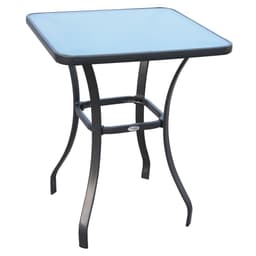 image-Square Glass Bistro Table Bar Dining Kitchen Breakfast Party Table 68.5x84 cm