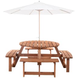 image-Outsunny 8-Seater Wooden Picnic Set-Fir Wood