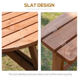 image-Outsunny 8-Seater Wooden Picnic Set-Fir Wood
