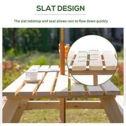 image-Outsunny 4-Seater Wooden Picnic Set-Fir Wood