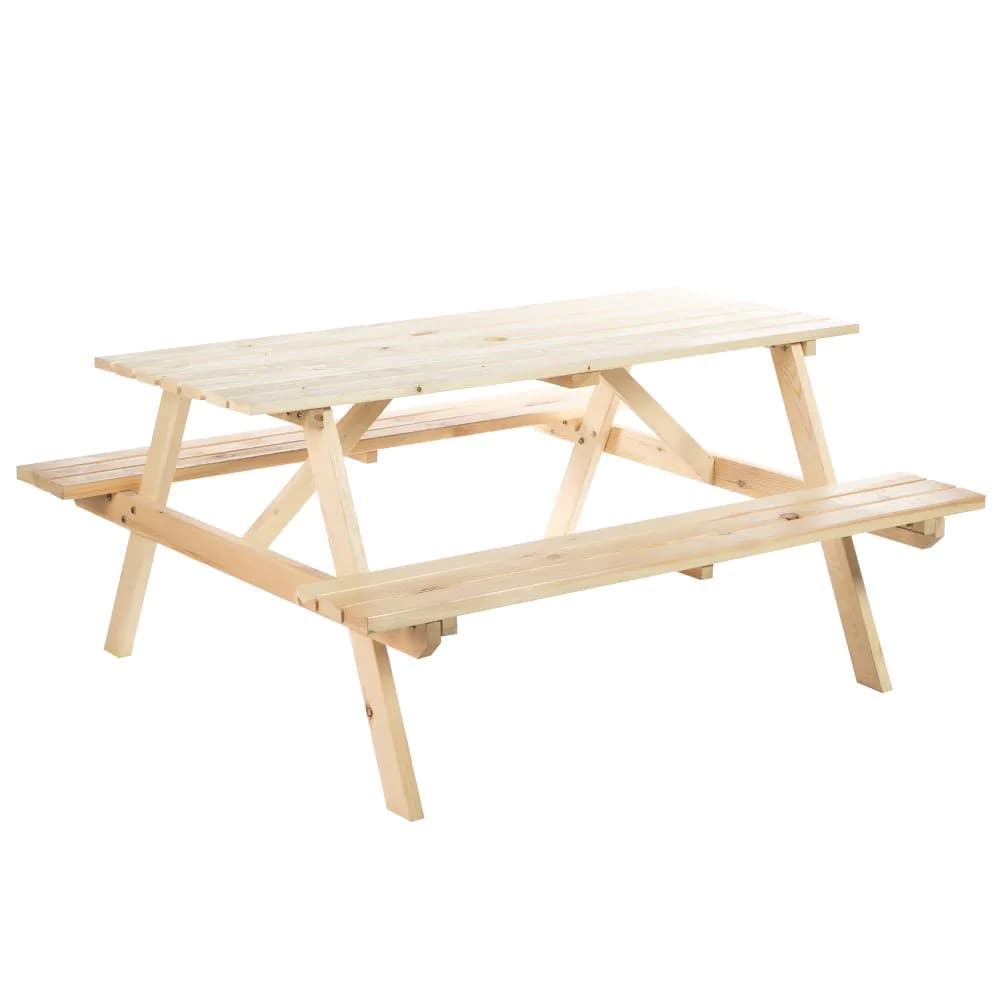 image-Outsunny 4-Seater Wooden Picnic Set-Fir Wood