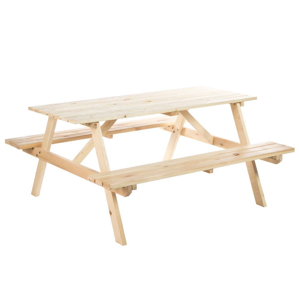 image-Outsunny 4-Seater Wooden Picnic Set-Fir Wood