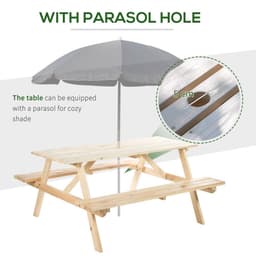 image-Outsunny 4-Seater Wooden Picnic Set-Fir Wood