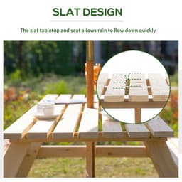 image-Outsunny 4-Seater Wooden Picnic Set-Fir Wood