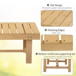 image-Outsunny 2-Seater Outdoor Garden Fir Wood Patio Bench
