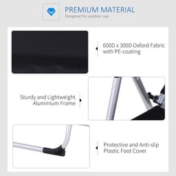 image-Metal Frame 3-Position Adjustable Outdoor Garden Chair w/ Headrest Black