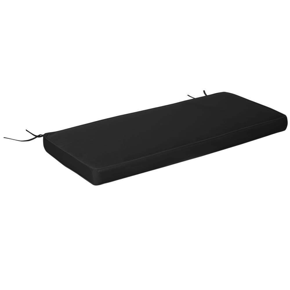 image-Garden Bench Cushion 2 Seater Seat Pad , Black
