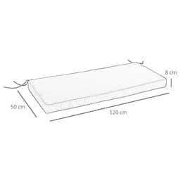image-Garden Bench Cushion 2 Seater Seat Pad , Black