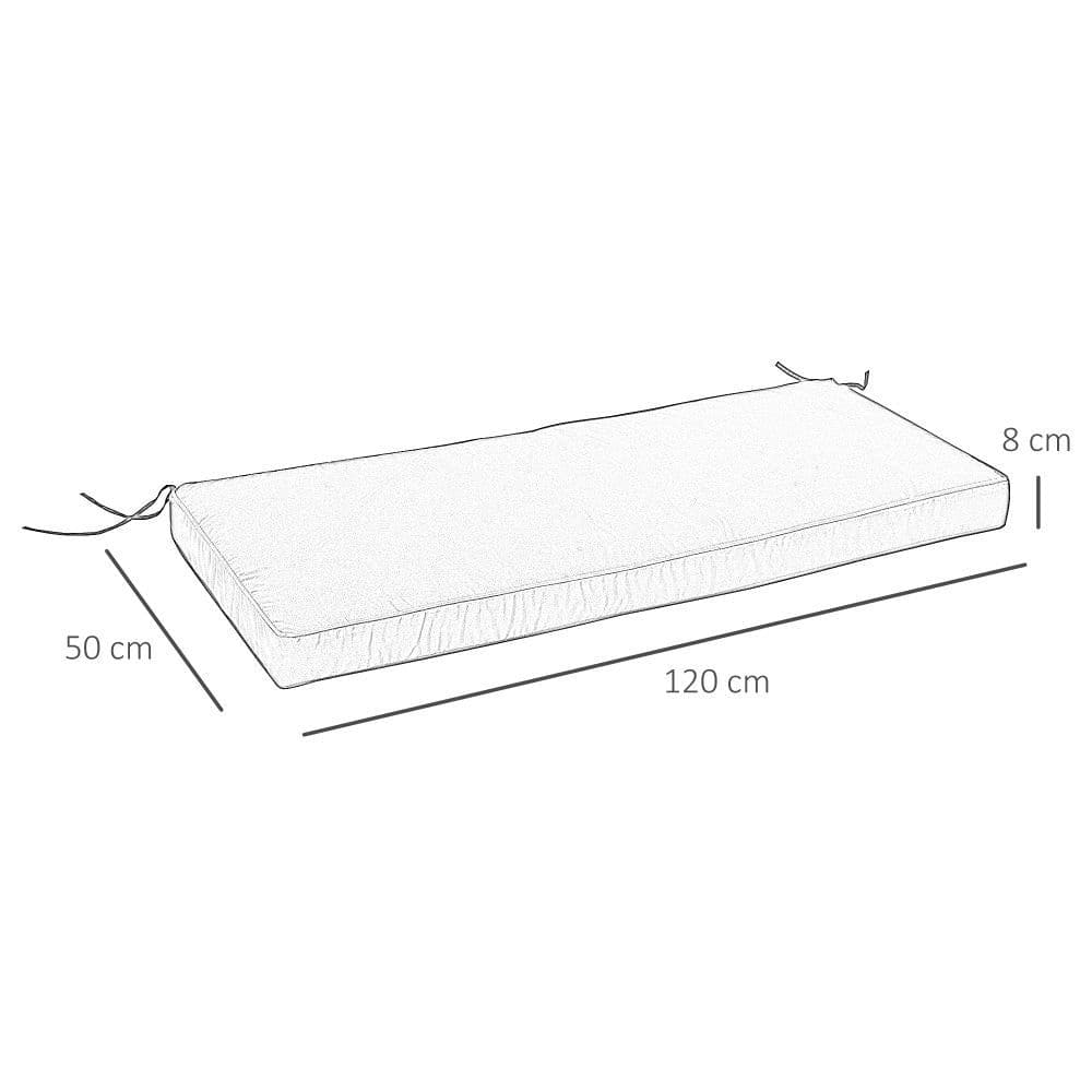 image-Garden Bench Cushion 2 Seater Seat Pad , Black