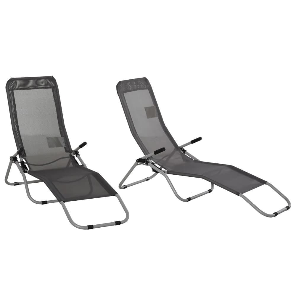 image-Set of 2 Outdoor Patio Chaise Recliner