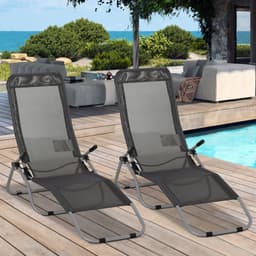 image-Set of 2 Outdoor Patio Chaise Recliner