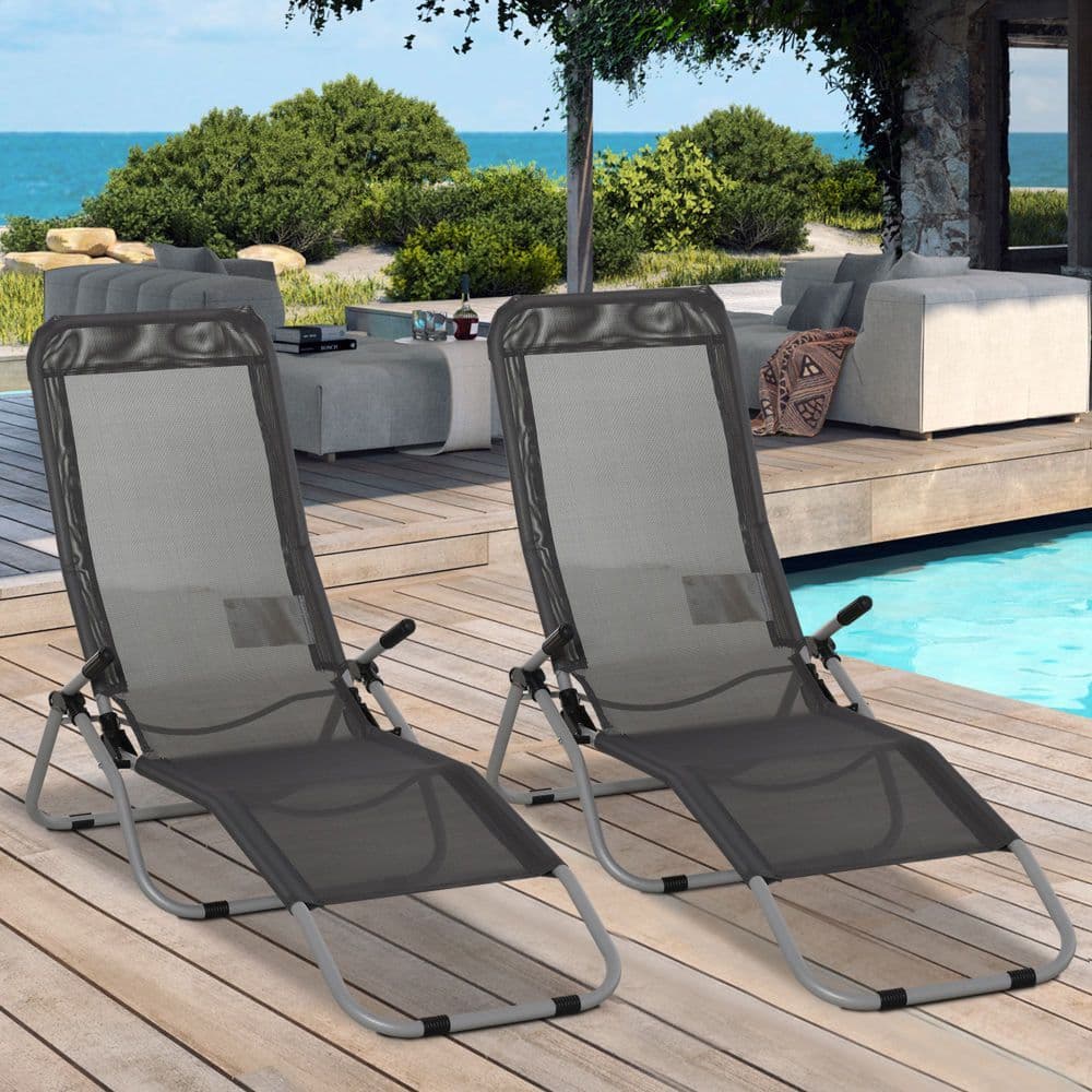 image-Set of 2 Outdoor Patio Chaise Recliner