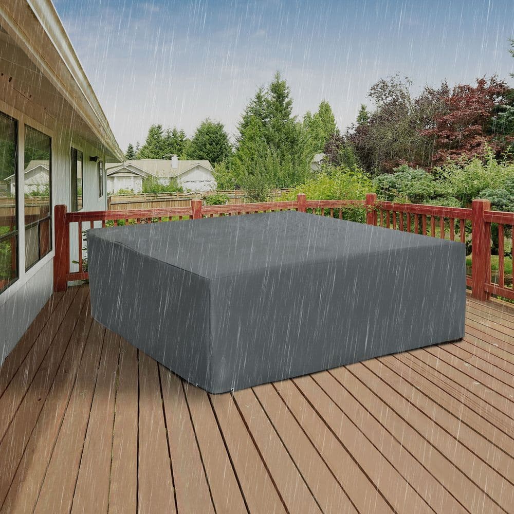image-205x192cm Garden Furniture Cover Water UV Resistant Oxford Fabric Grey