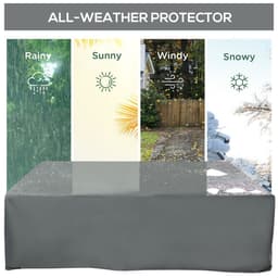 image-205x192cm Garden Furniture Cover Water UV Resistant Oxford Fabric Grey