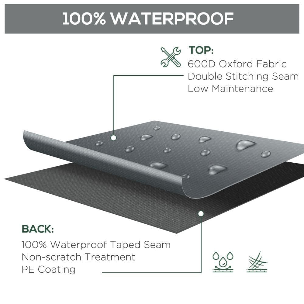 image-205x192cm Garden Furniture Cover Water UV Resistant Oxford Fabric Grey