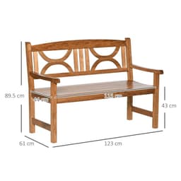 image-2-Seater Wooden Garden Bench Outdoor Patio Loveseat Natural