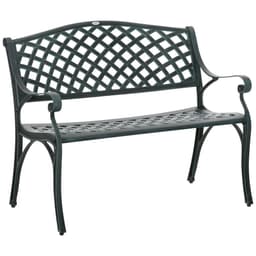 image-Cast Aluminium Bench 2 Seater Antique Patio Porch Park Loveseat Chair, Verdigris