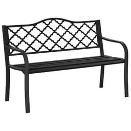 image-2-Seater Outdoor Garden Bench Antique Steel Armrest,